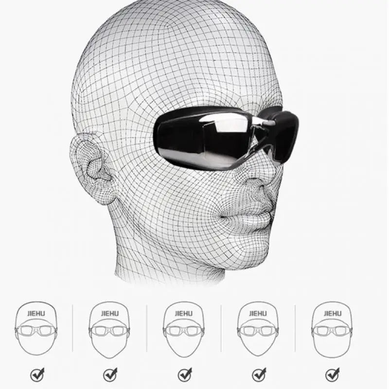 Adult -1.5 to -8.0 Myopia Electroplated Swim Glasses Waterproof anti Fog Swim Goggles Custom Different Left Right Eye Degrees