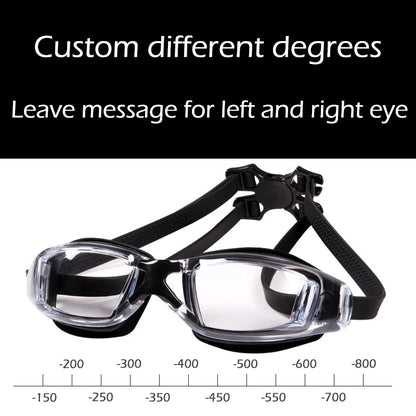 Adult -1.5 to -8.0 Myopia Electroplated Swim Glasses Waterproof anti Fog Swim Goggles Custom Different Left Right Eye Degrees