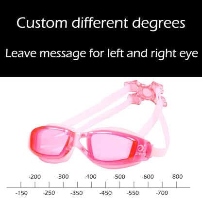 Adult -1.5 to -8.0 Myopia Electroplated Swim Glasses Waterproof anti Fog Swim Goggles Custom Different Left Right Eye Degrees