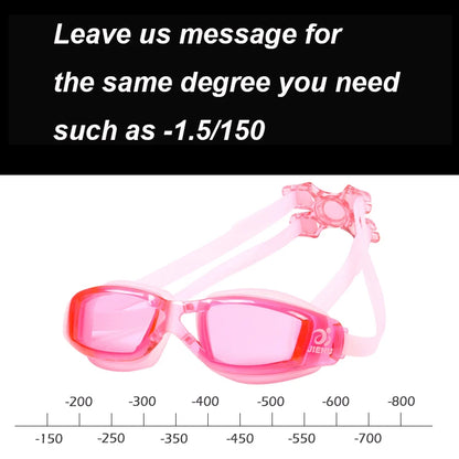 Adult -1.5 to -8.0 Myopia Electroplated Swim Glasses Waterproof anti Fog Swim Goggles Custom Different Left Right Eye Degrees