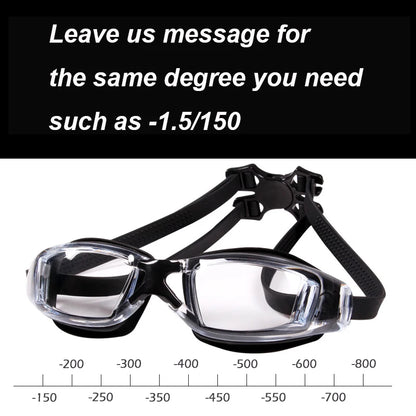 Adult -1.5 to -8.0 Myopia Electroplated Swim Glasses Waterproof anti Fog Swim Goggles Custom Different Left Right Eye Degrees
